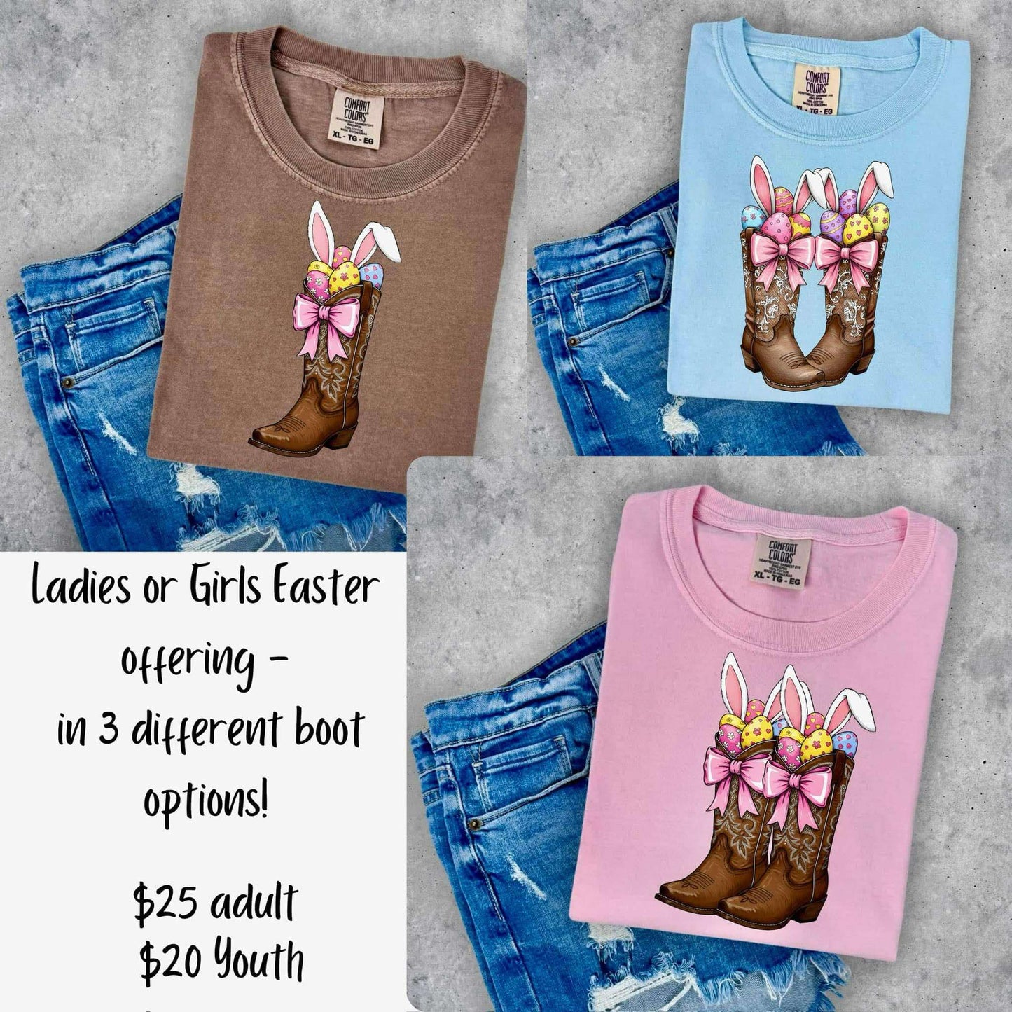 Youth Easter Bunny Boots Tee