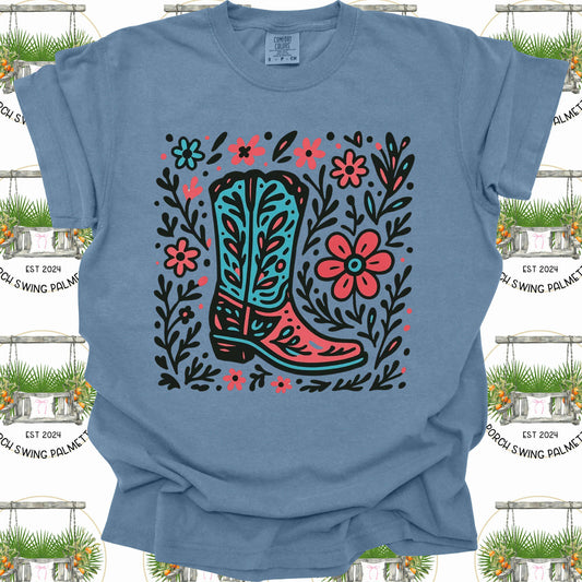 Floral Boot Graphic Tee
