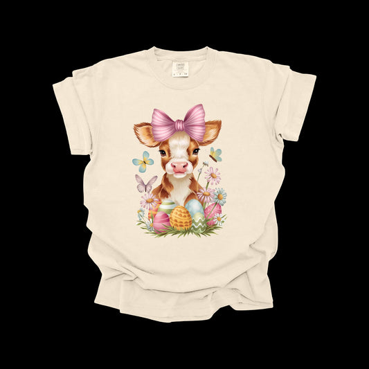 Easter Cow with Bow Graphic Tee