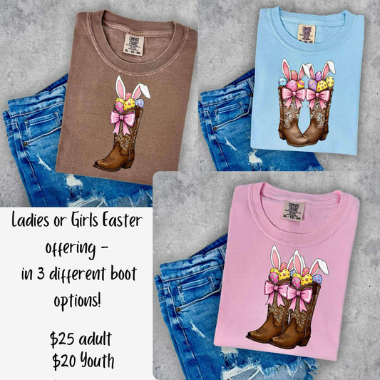 Youth Easter Bunny Boots Tee