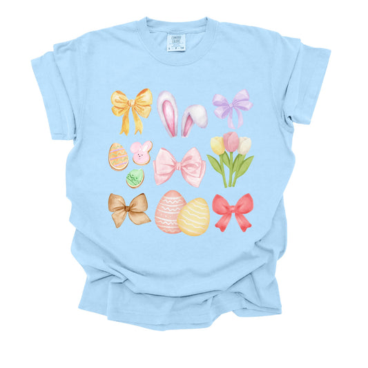 Pastel Easter Bows & Blooms Graphic Tee