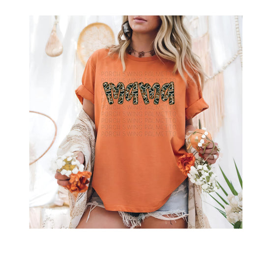 Western Cheetah Print "MAMA" Graphic Tee